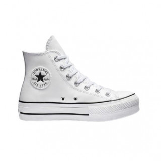 Converse All Star Cuero Plataforma Altas Blancas | Vulkanoshop