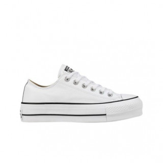 Converse All Star Cuero Plataforma Bajas Blancas | Vulkanoshop