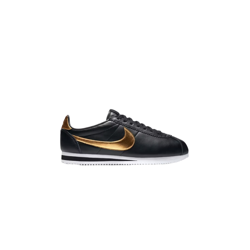Nike Cortez Negras Metálicas Doradas